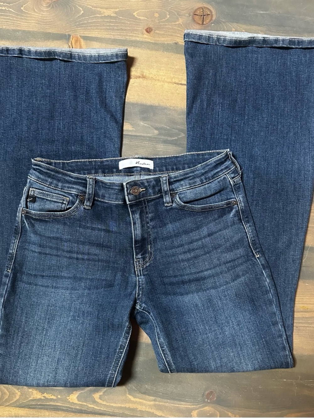 KanCan Women's Dark Blue Flare Jeans - Picture 3 of 4